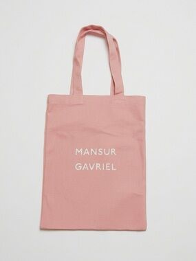 Mansur Gavriel Pink Canvas Logo Tote - New